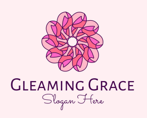 Pink Flower Pattern logo design