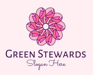 Pink Flower Pattern logo design