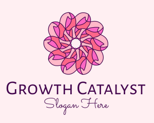 Pink Flower Pattern logo design