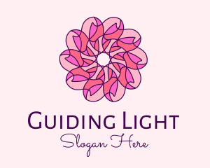 Pink Flower Pattern logo design