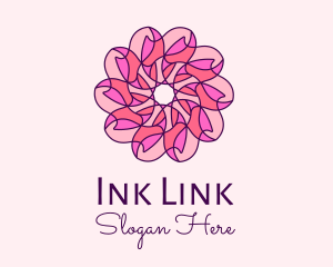 Pink Flower Pattern logo design