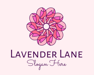 Pink Flower Pattern logo design