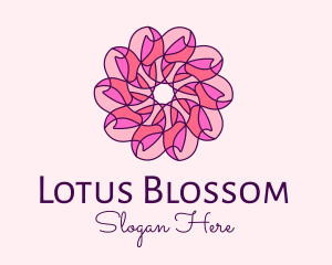 Pink Flower Pattern logo design