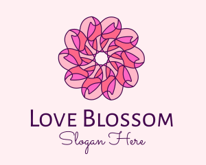 Pink Flower Pattern logo design