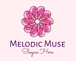 Pink Flower Pattern logo design