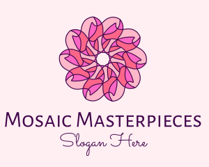 Pink Flower Pattern logo design