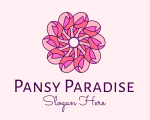 Pink Flower Pattern logo design