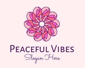 Pink Flower Pattern logo design