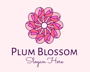 Pink Flower Pattern logo design