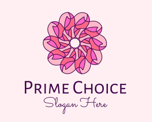 Pink Flower Pattern logo design