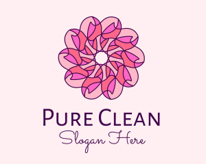 Pink Flower Pattern logo design