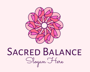 Pink Flower Pattern logo design