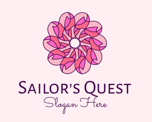 Pink Flower Pattern logo design