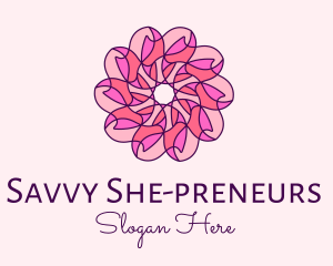 Pink Flower Pattern logo design