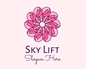 Pink Flower Pattern logo design