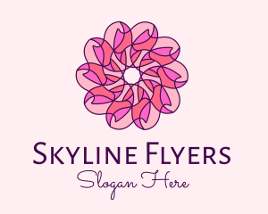 Pink Flower Pattern logo design