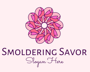 Pink Flower Pattern logo design