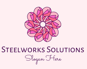 Pink Flower Pattern logo design