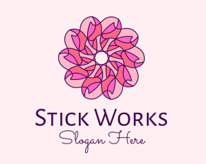 Pink Flower Pattern logo design