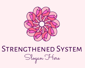 Pink Flower Pattern logo design