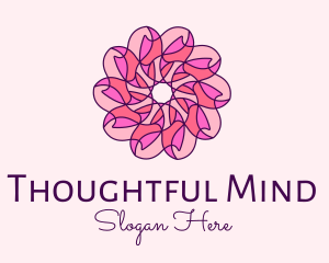 Pink Flower Pattern logo design