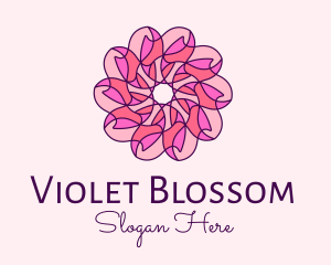 Pink Flower Pattern logo design