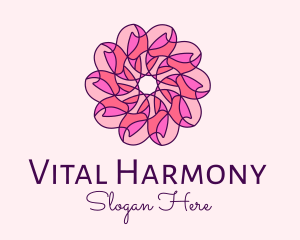 Pink Flower Pattern logo design