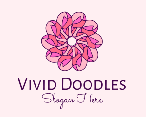 Pink Flower Pattern logo design