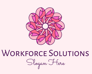 Pink Flower Pattern logo design