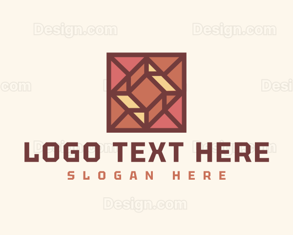 Square Pattern Wood Tile Logo