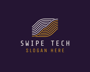 Wave Lines Software Tech logo design