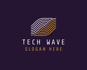 Wave Lines Software Tech logo design