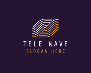 Wave Lines Software Tech logo design