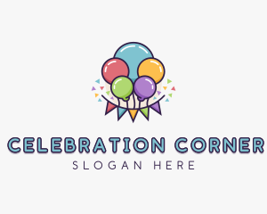 Party Balloon Confetti logo design