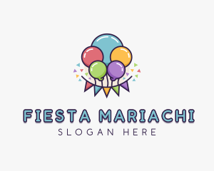 Party Balloon Confetti logo design