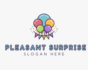 Party Balloon Confetti logo design