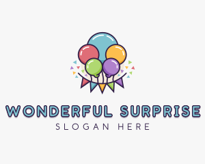 Party Balloon Confetti logo design