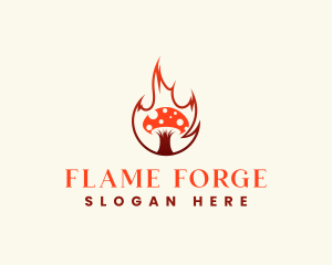 Flaming Mushroom Diner logo design