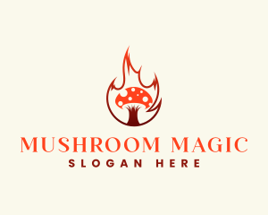 Flaming Mushroom Diner logo design