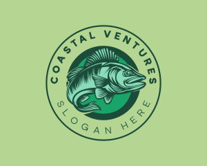 Seafood Swimming Fish  logo design