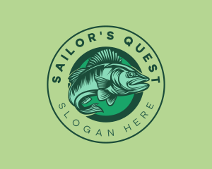 Seafood Swimming Fish  logo design