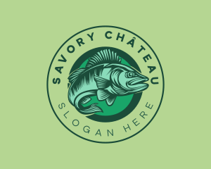 Seafood Swimming Fish  logo design