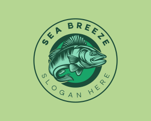 Seafood Swimming Fish  logo design