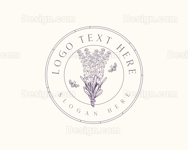 Lavender Flower Bee Logo