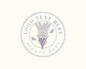 Lavender Flower Bee logo