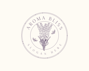 Lavender Flower Bee logo design