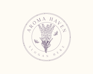 Lavender Flower Bee logo design