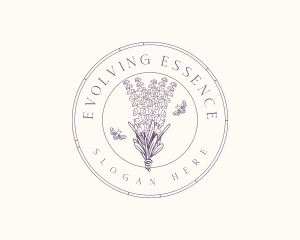 Lavender Flower Bee logo design