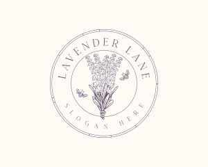 Lavender Flower Bee logo