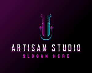 Microphone Broadcast Studio logo design